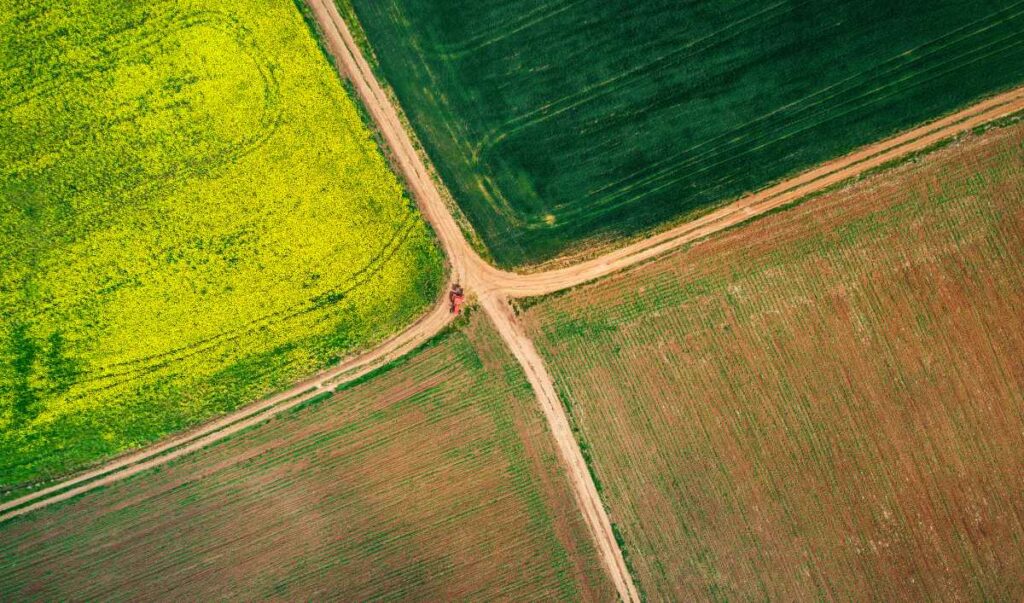 aerial view of agricultural fields in Australia