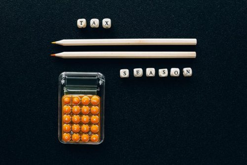 Tax season pencils and calculator